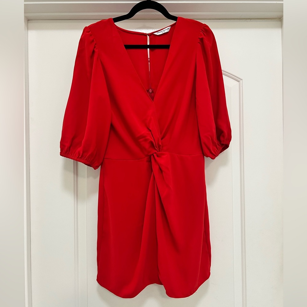 NWOT Amanda Uprichard Susannah Red Mini Dress with Puff Sleeves - Picture 6 of 12